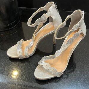 Kelly & Katie Glittering Silver Heels